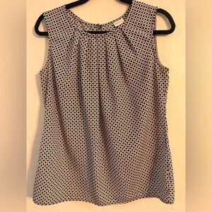 Merona Navy, Light Pink, and White Patterned Blouse